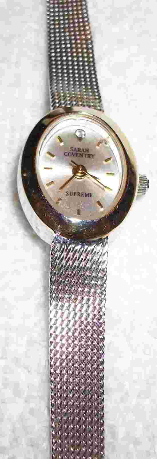 Vtg Sarah Coventry Supreme Quartz Silver Tone Wrist Watch Women's New Battery