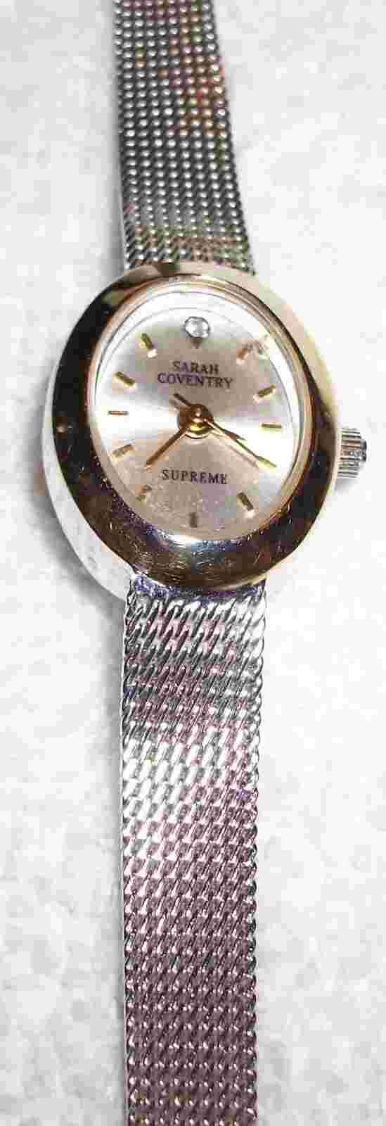 Vtg Sarah Coventry Supreme Quartz Silver Tone Wrist Watch Women's New Battery