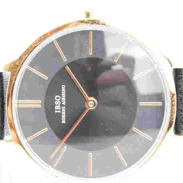 IBSO Boeni S6608L Women's Black Leather Analog Dial Quartz Genuine Watch Bw130