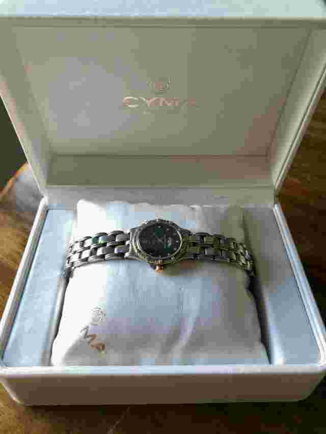 CYMA ladies Broncos 1997 1998 World Champions diamond 18K gold watch