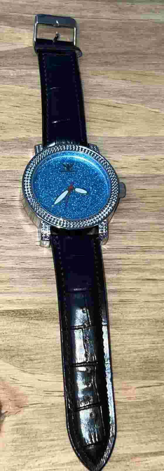 Diamond King Watch Genuine Diamonds 3ATM Steel BLING