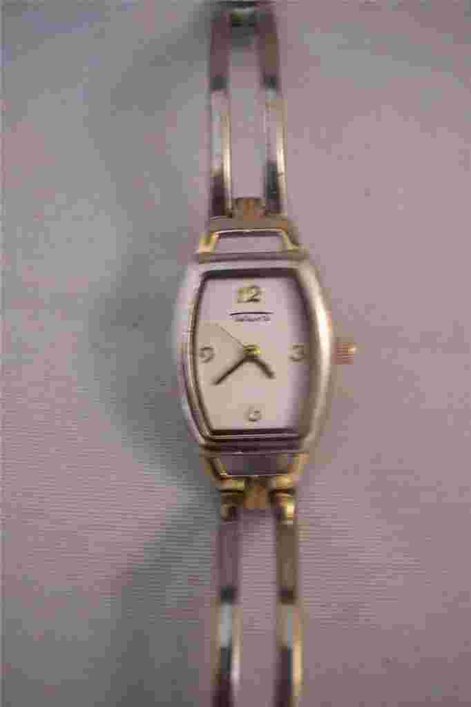Talbots TA1010 Womens Two Tone Gold Silver Bangle Bracelet Watch