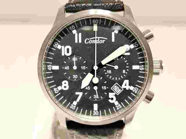 RETRO PILOTS MILITARY STYLE STEEL MEN'S CHRONOGRAPH QUARTZ WATCH "CONDOR"