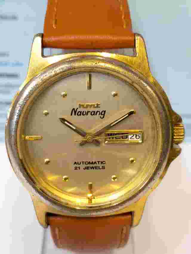 ORIGINAL HMT NAVRANG 21 JEWELS AUTOMATIC 630100 INDIA MEN'S FULL WORKING VINTAGE