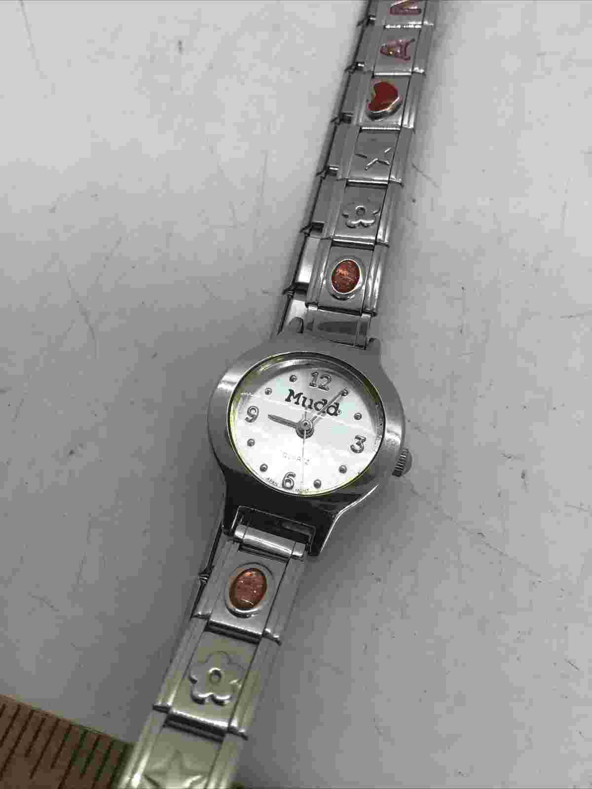 Mudd Women's Silver-Toned Watch With Customizable Alphabet Band MD5040/A126-04