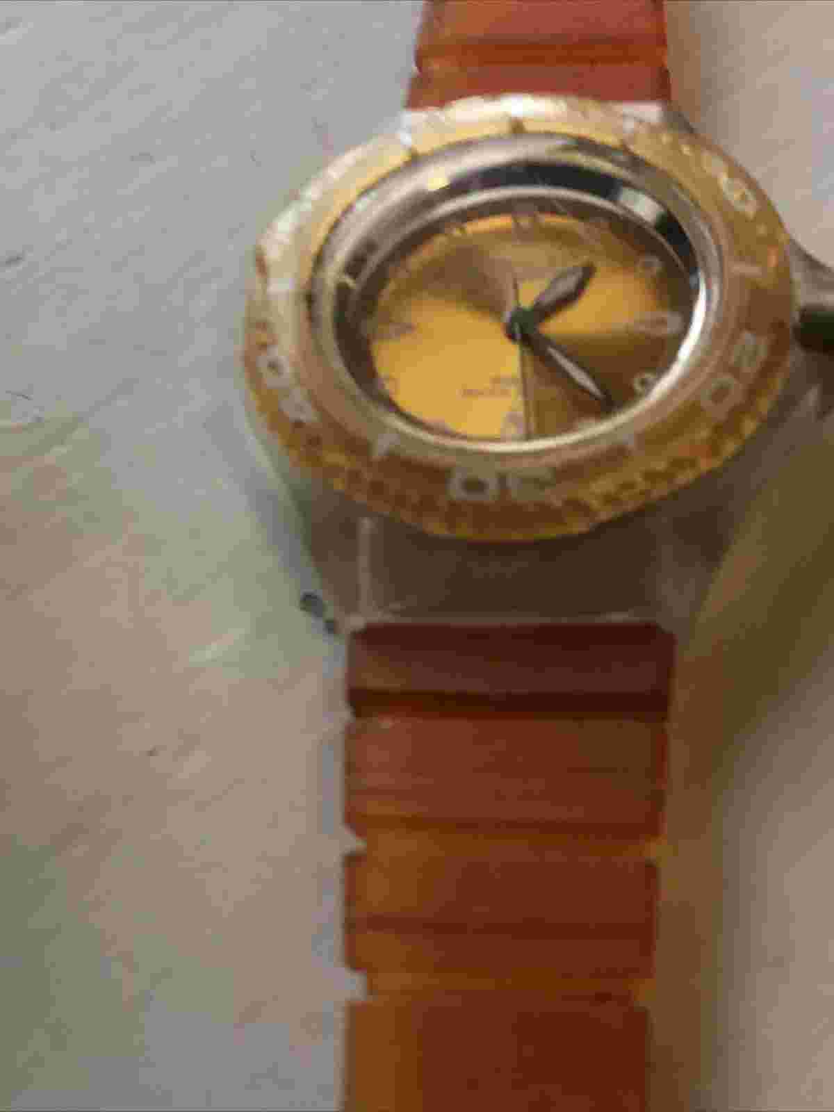 Very Rare Vintage Speedo Watch Splasher Clear Orange Water Resistant