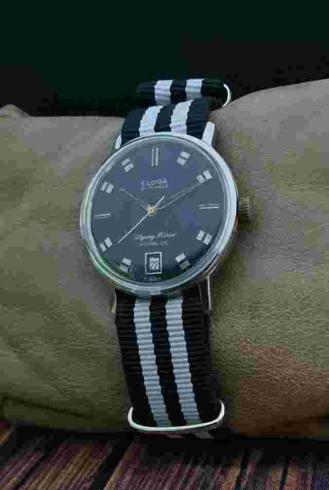 ELOGA FLYING HORSE FHF 73-4N VINTAGE 60's RARE 21J SWISS WATCH.