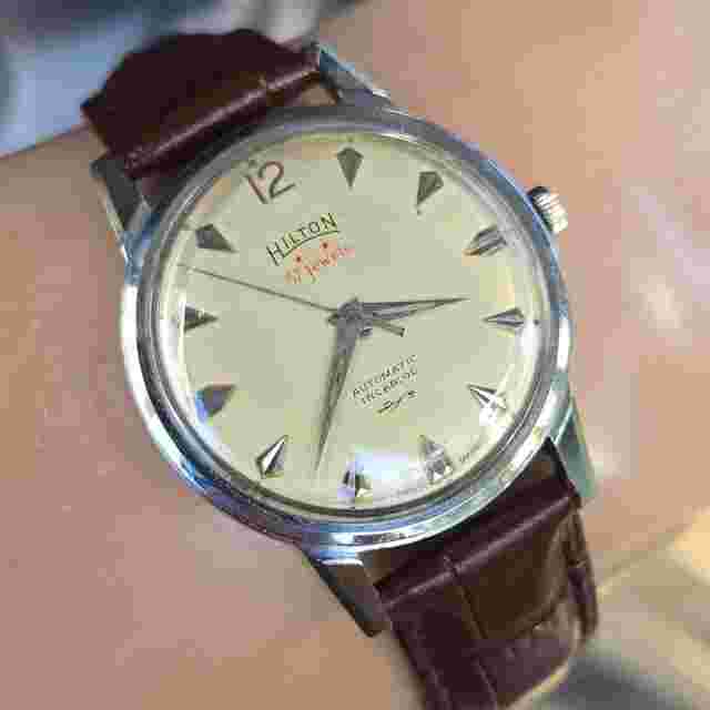Vintage HILTON men's automatic watch FHF 65 57Jewels  peripheral rotor 1960s