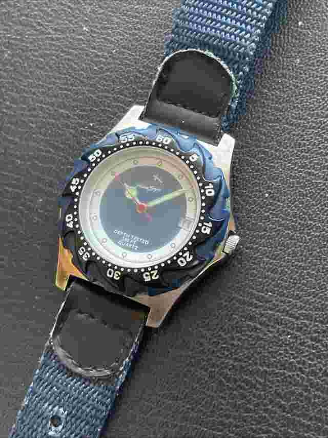 Freestyle Shark Dive Watch Rotating Bezel Black Blue New Battery Sub Date Vntg