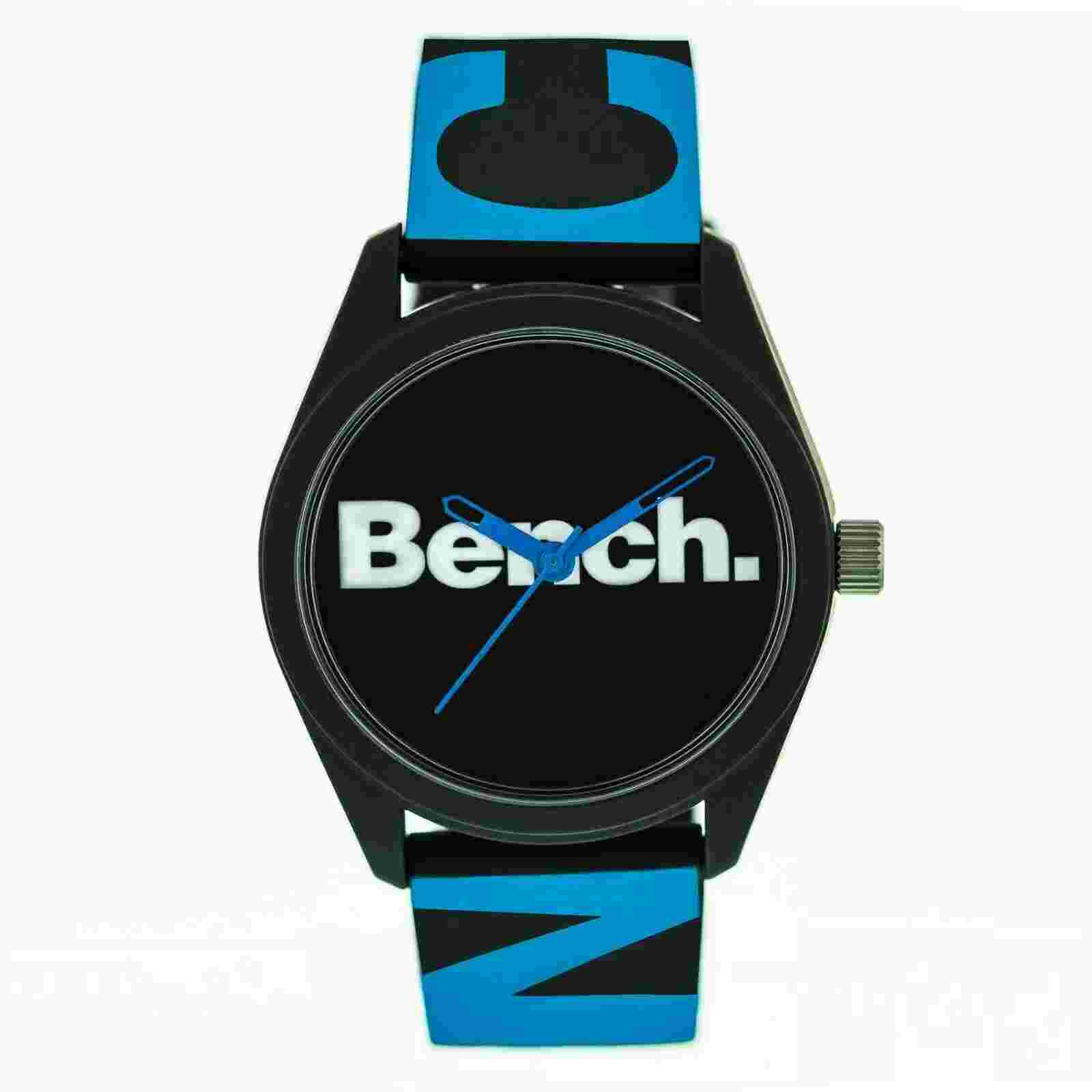 Bench Mens Watch with Black Dial and Blue Silicone Strap BEG002BU