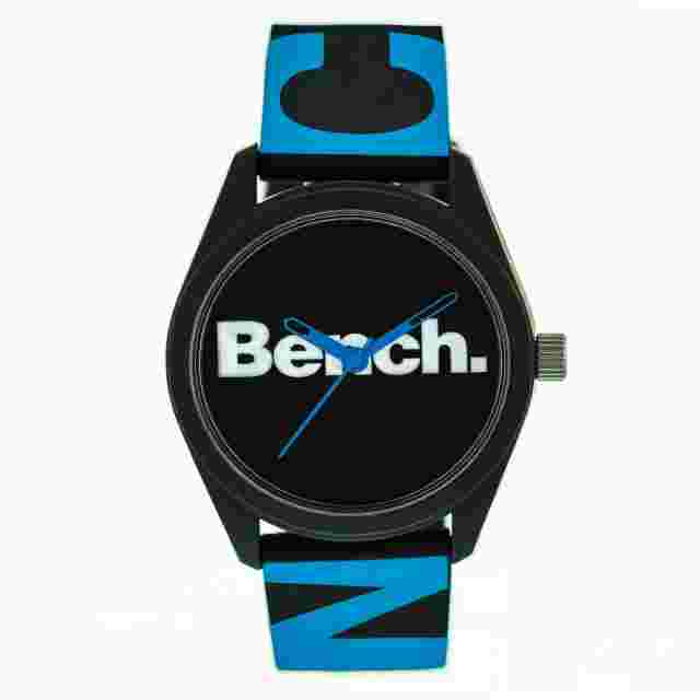 Bench Mens Watch with Black Dial and Blue Silicone Strap BEG002BU