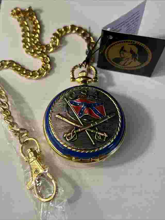 Confederate Jeb Stuart Civil War Library Museum Pocket Watch Franklin Mint Rare