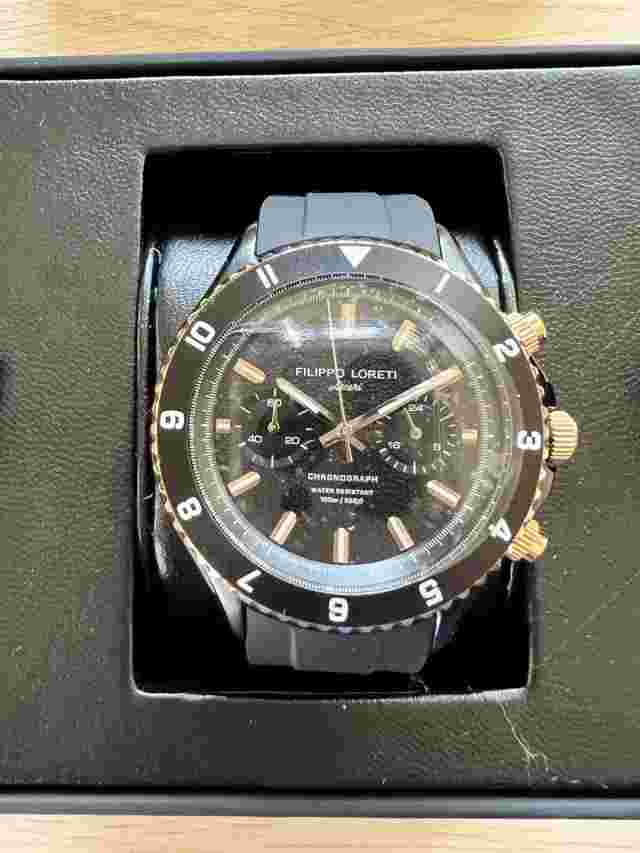 Filippo Loreti Ascari Grand Prix Series Race Watch Black Gold 1952 NIB