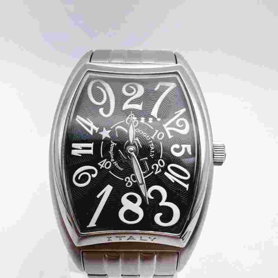 Hard to find COGU Cog Jumping Hour Automatic Metal Band Back Skelton Watch