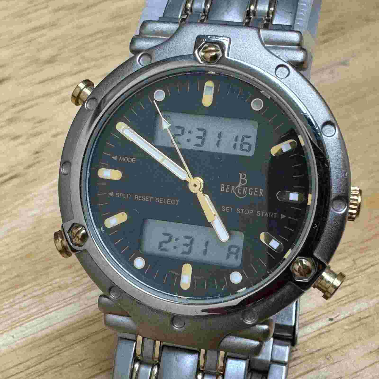 Berenger Analog Digital Quartz Watch T240 Module Men Alarm Chrono New Battery 8"