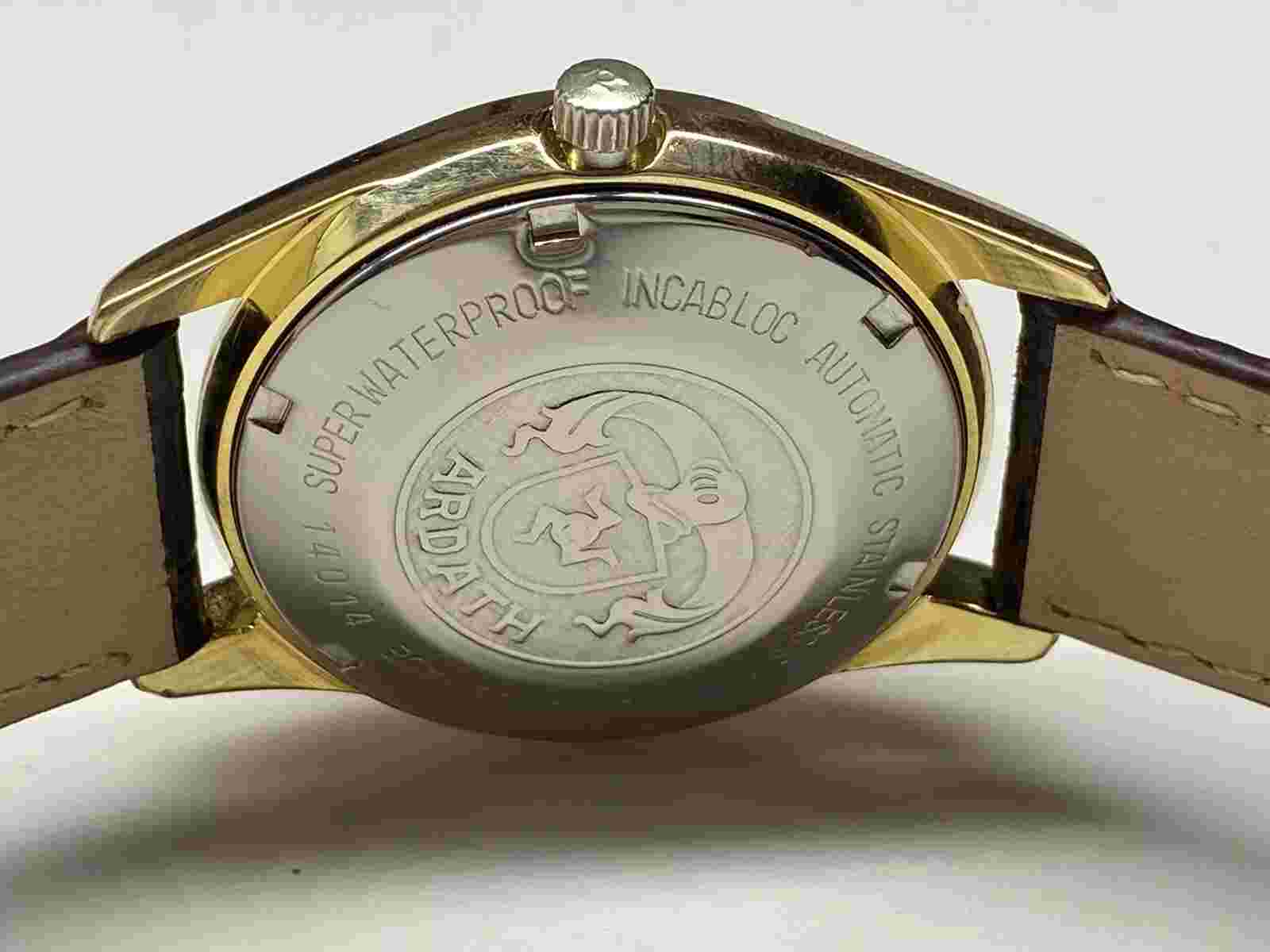 vintage ardath reefguard day/date 25 jewels super automatic swiss made watch