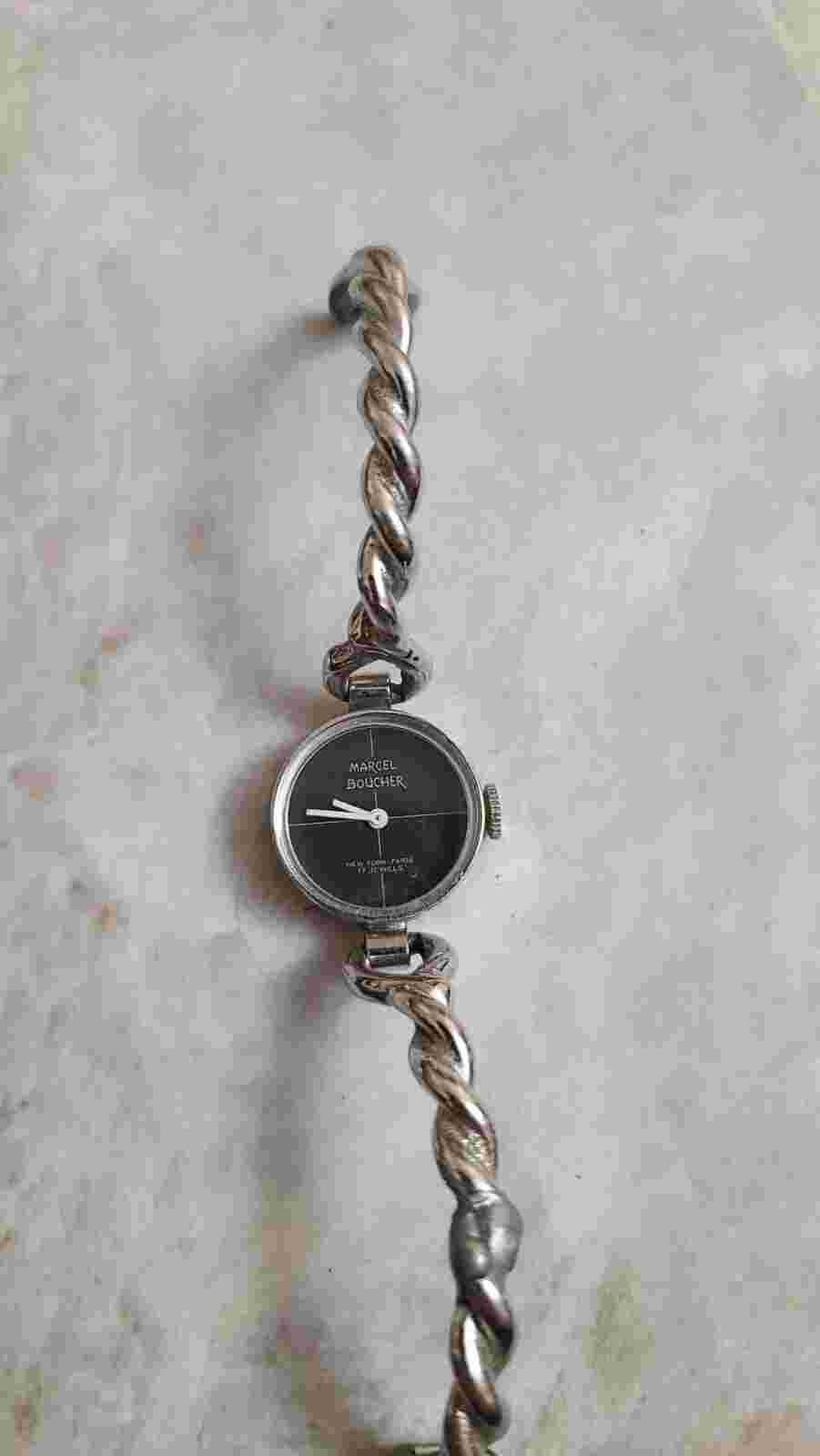 Vintage Marcel Boucher Mechanical Ladies Wind-Up Bangle Wristwatch - Works