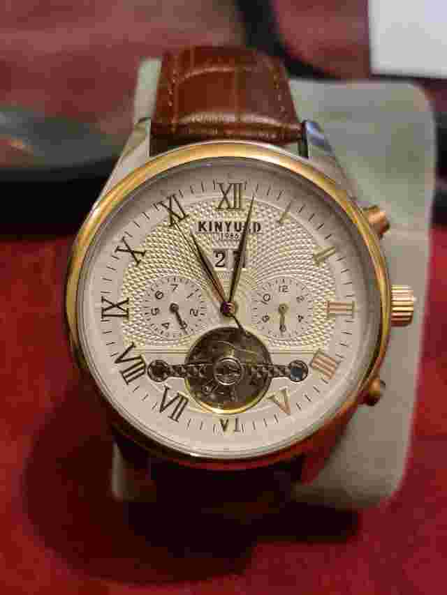 Mens Watch Kinyued  automatic rose gold purple strap good working order