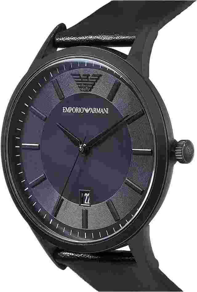 Emporio Armani AR11276 Men's Black Leather Strap Wristwatch 5 ATM