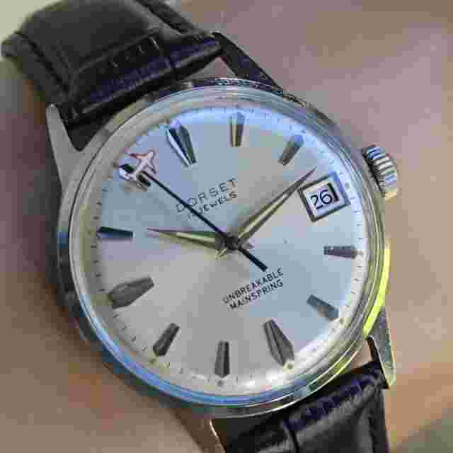 Vintage DORSET men's manual wind watch UT 29C 17Jewels airplane Second Hand 1960