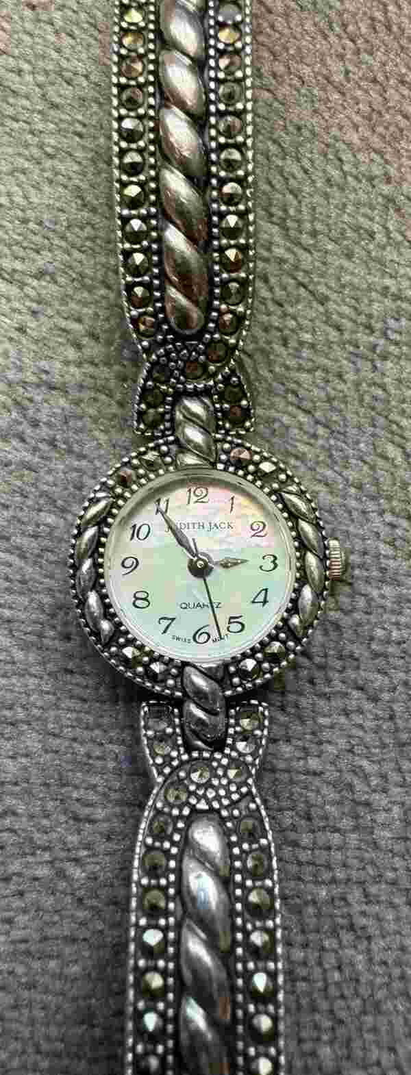 VINTAGE JUDITH JACK STERLING SILVER wrist Watch New Battery