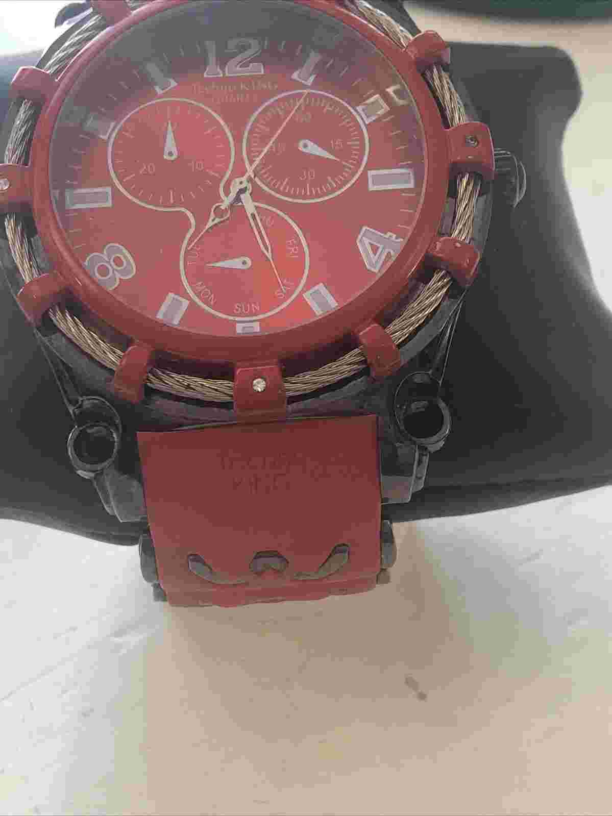 Techno King Red Watch NEW BATTERY