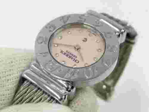 PHILIPPE CHARRIOL Wristwatch Ladies Watch Quartz SS Pink Shell Dial 028A Used