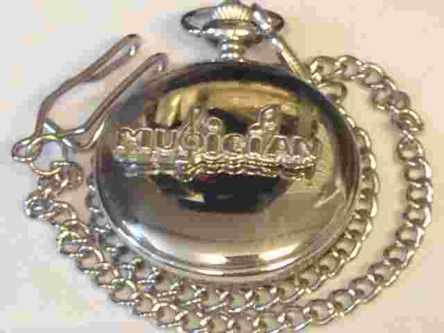Musician TG286 Pewter on a Silver Pocket Watch Quartz fob