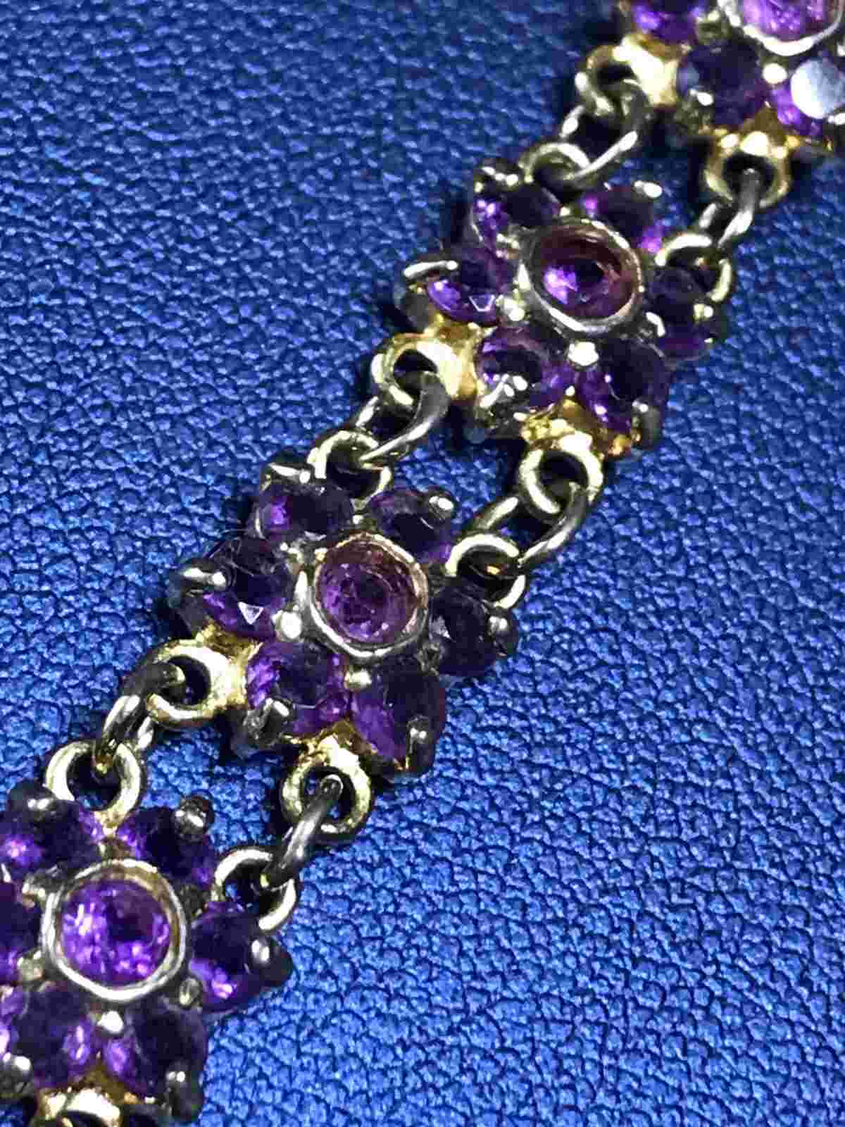 Estate Vivani Real Amethyst Woman Watch Japan Movement Mother Of Pearl Dial 7.5”
