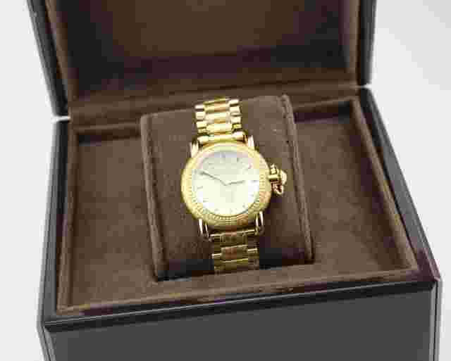 Roberto Cavalli by Franck Muller Gold Moving Crown Womens RV1L017M0126 Watch