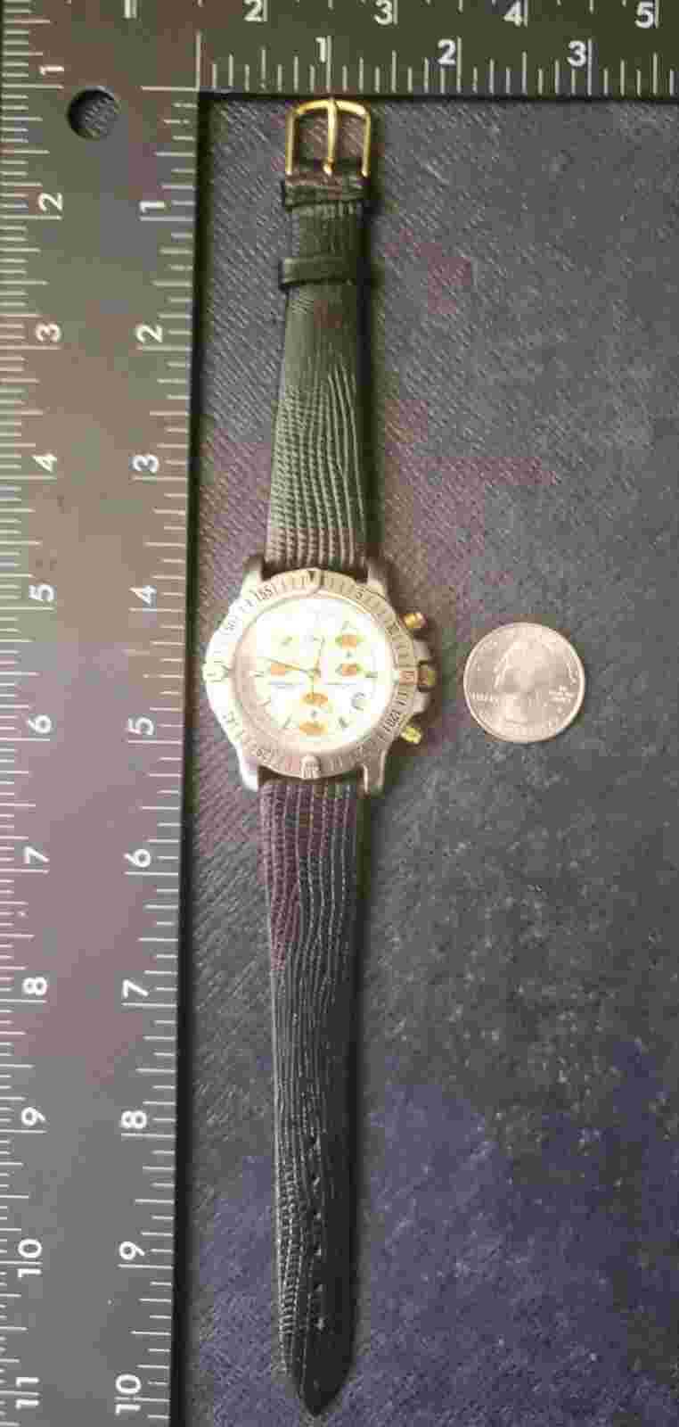 Movado ESQ Swiss Quartz Chronograph W/Breit Influences & New Lizard Print Band.