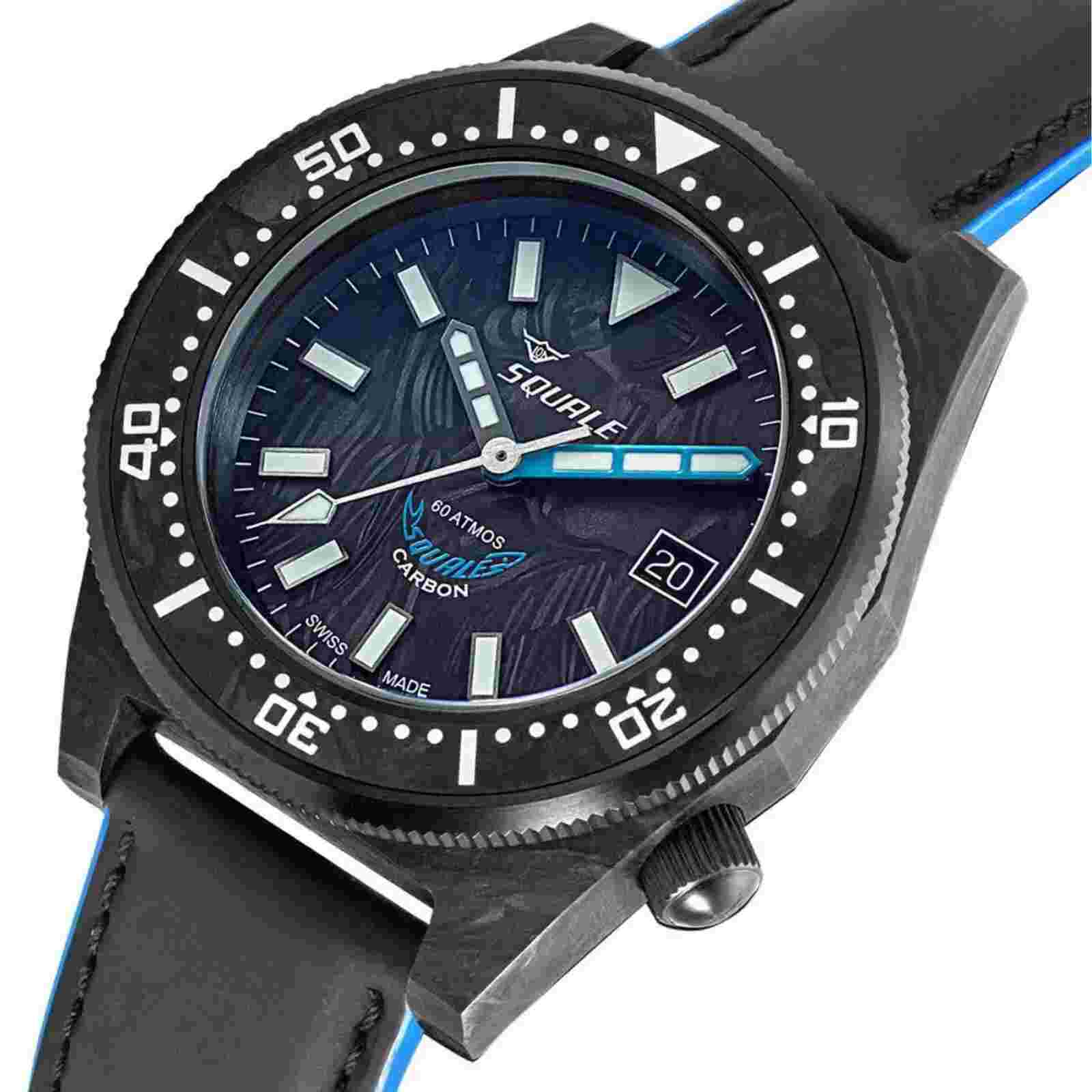 Squale T183AFCBL.RLBL Forged Carbon Blue Wristwatch