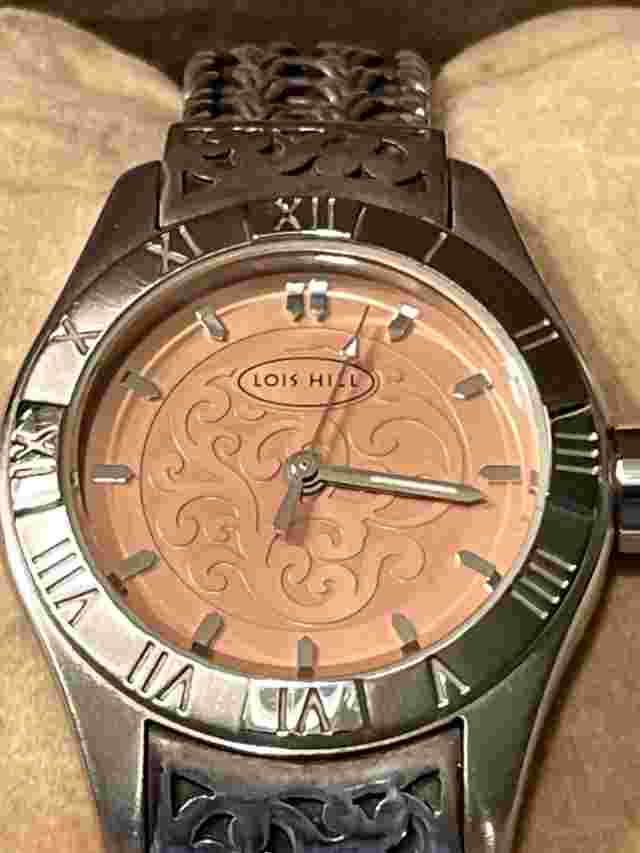Lois Hill Watch LH-0025 Stainless Steel with Sterling Silver Wristband
