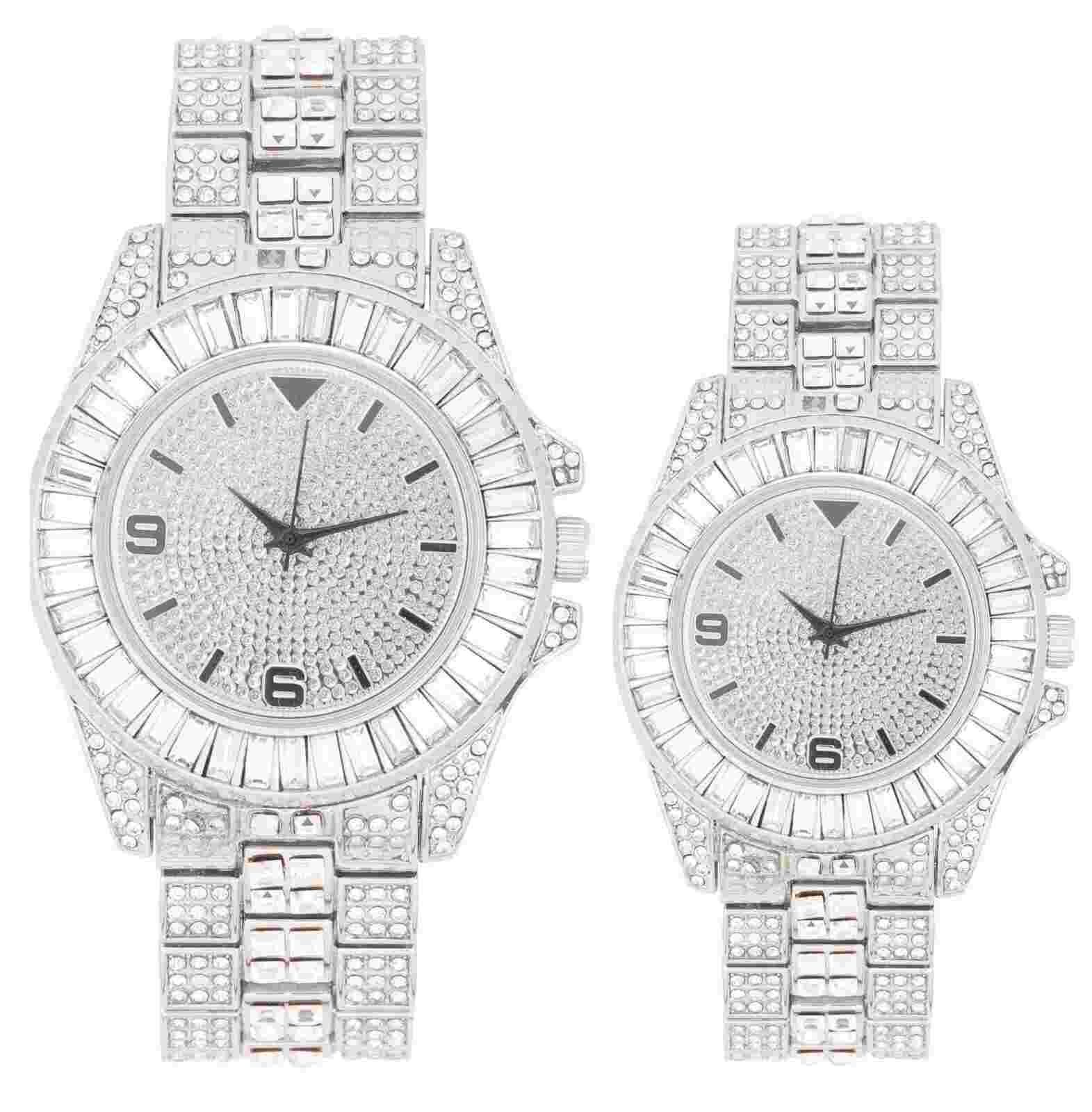 Blinged Out His and Hers Hip Hop Matching Watch Set for Power Couple - ST10327ML