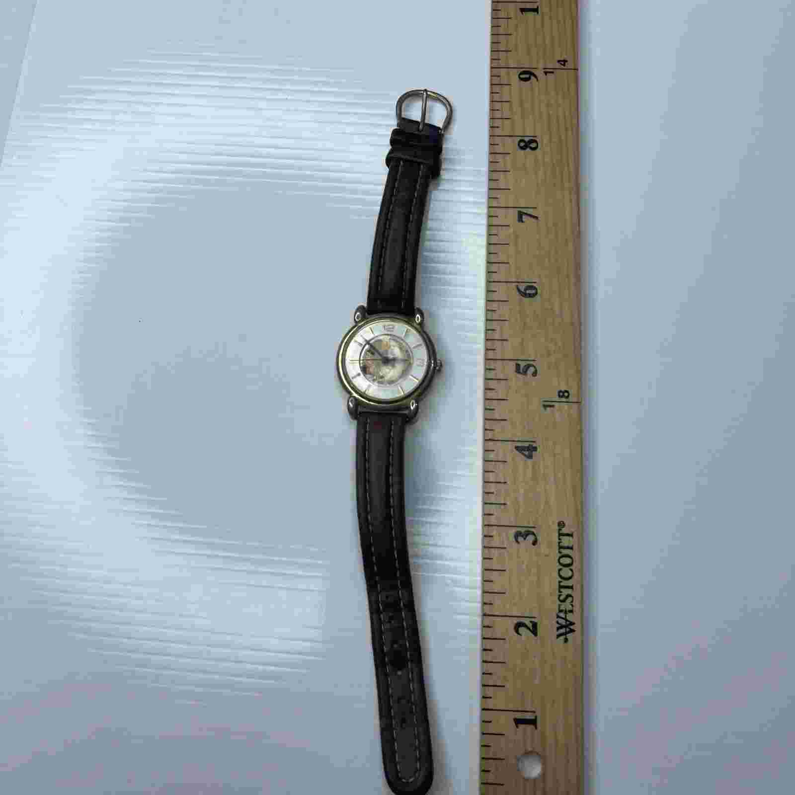 F Kathy Ireland Gold Brown Tan Leather 1622 Japan AKS Watch Works