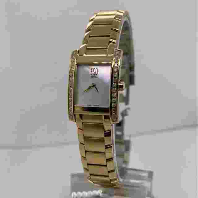 ESQ Movado Ladies Venture MOP Dial Yellow Gold Steel Bracelet Watch 07101102