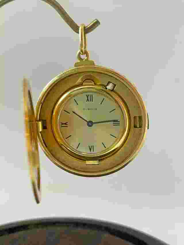 GUBELIN 22K GOLD COIN TABLE WATCH