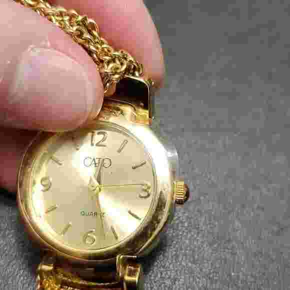 Cato gold tone quartz watch