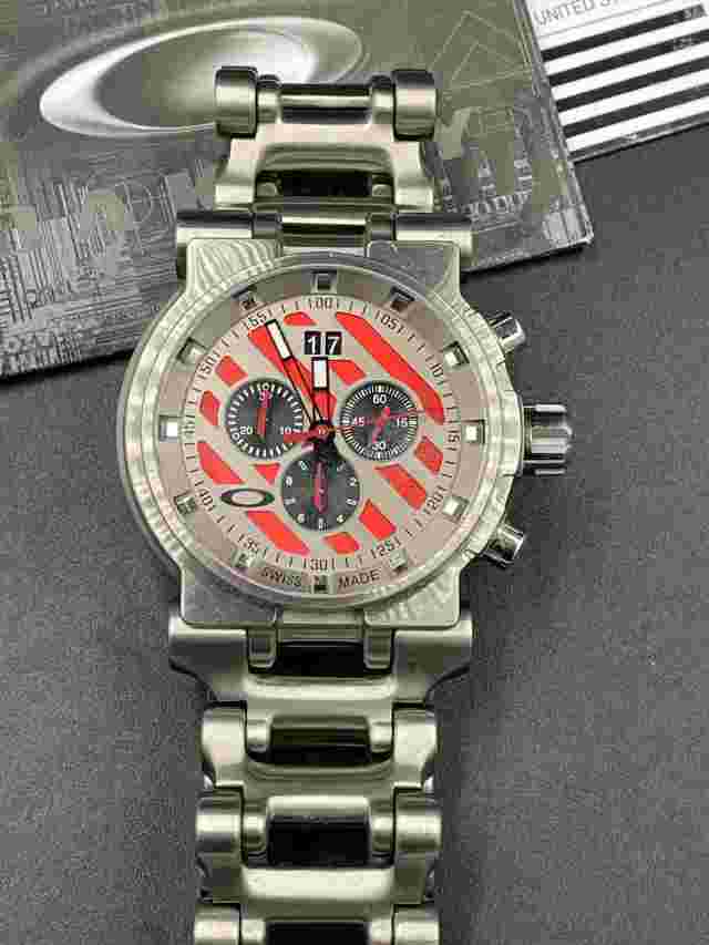Oakley Hollow Point Titanium w/Red Dial Watch