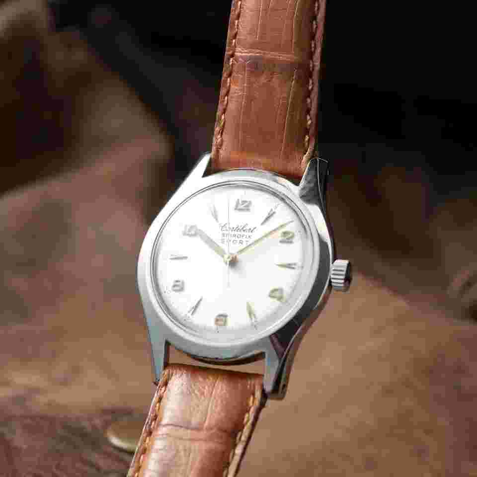 Original Cortebert Mens Watch Vintage Swiss 1960s Stainless Steel Waterproof