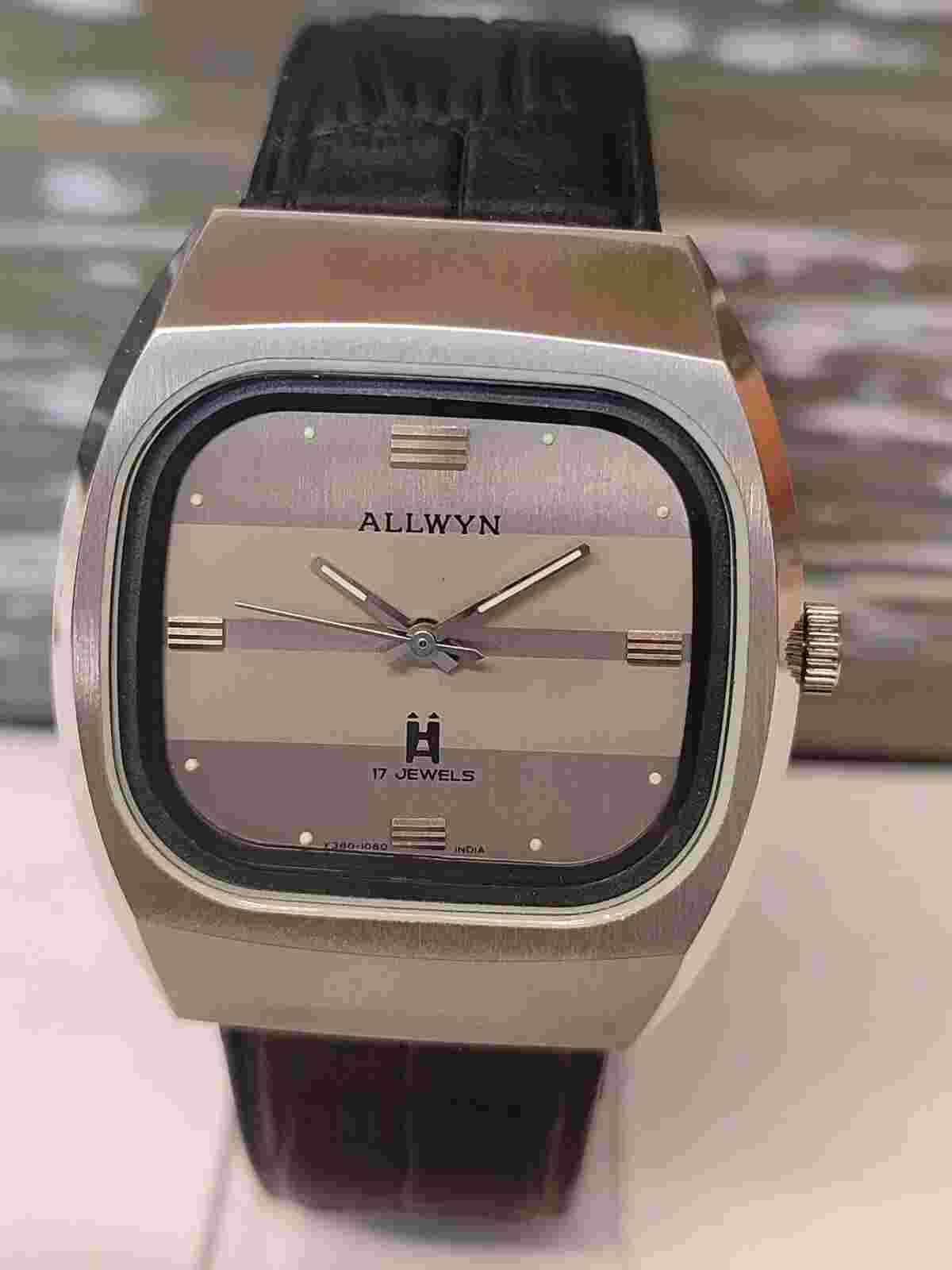 ALLWYN 17 JEWELS WINDING NEW OLD STOCK Y380-5020 INDIA MEN'S FULL WORKING VTG.