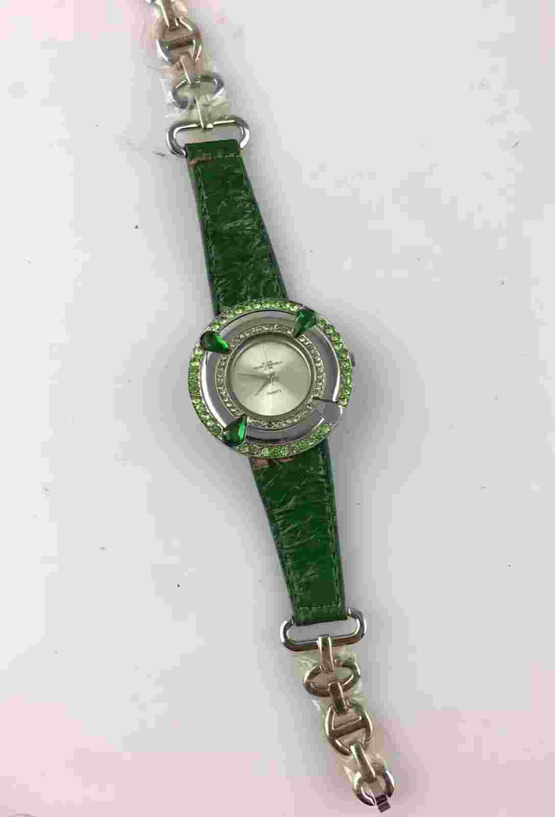 M&M Primo Emporio Quartz Watch For Women 41 Mm Missing Rhinestones Green Fashion