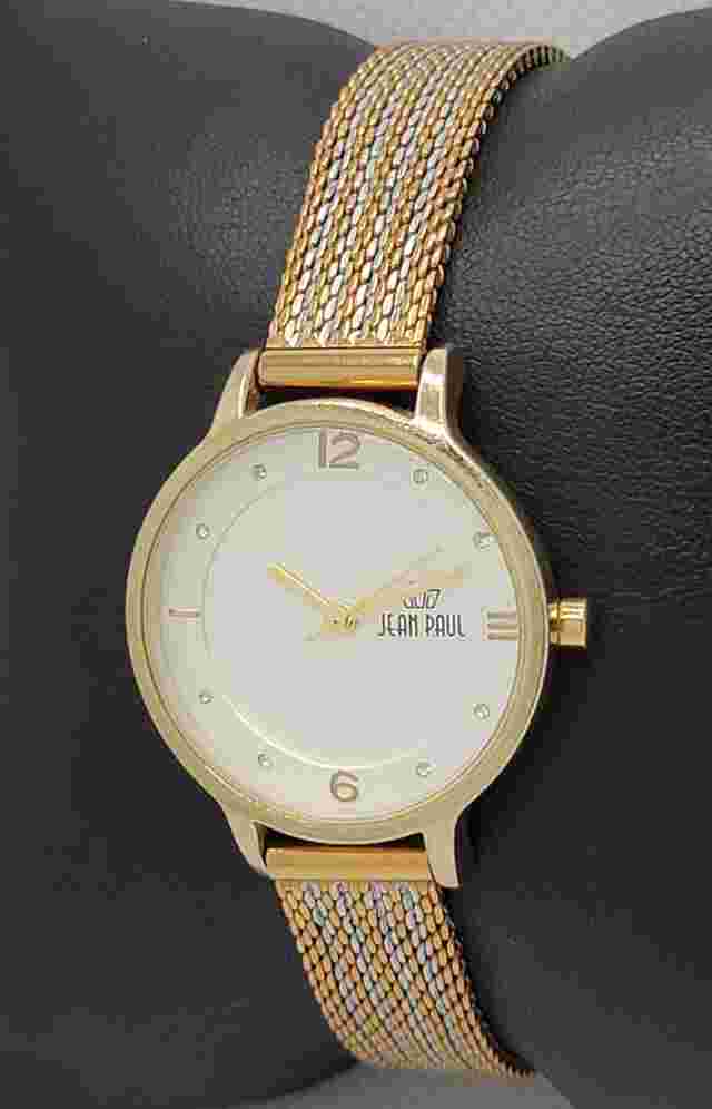 Ladies Jean Paul Classic Round Gold Tone Case Two Tone Mesh Bracelet Watch M1