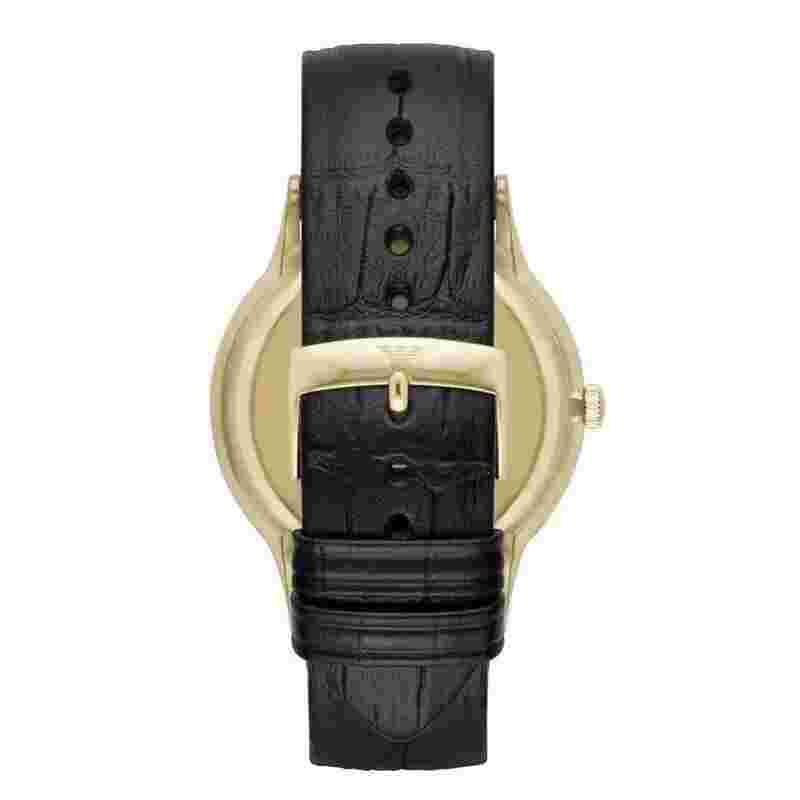 BRAND NEW MENS EMPORIO AMARNI AR11049 GOLD & BLACK LEATHER WATCH