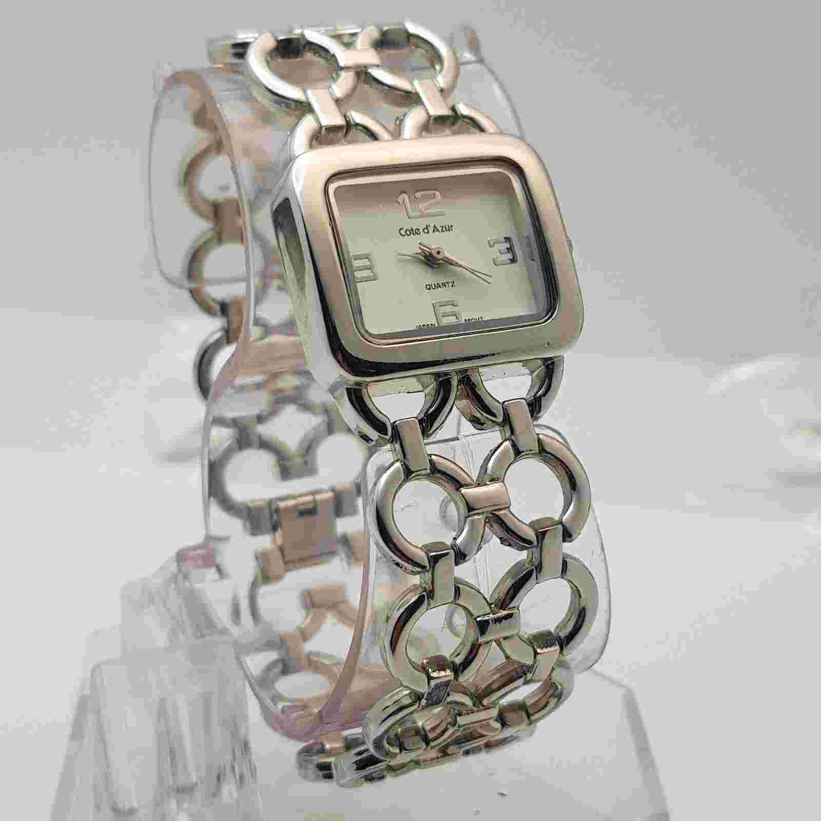 Cote d' Azur women's Watch White Dial Stainless Steel Silver Band....NEW BATTERY