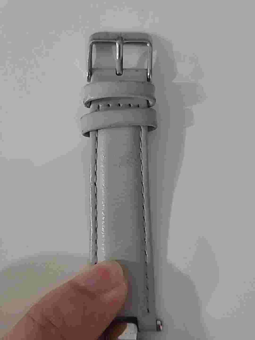 Isaac Mizrahi Live! Watch with Gray Leather Band New Battery Installed