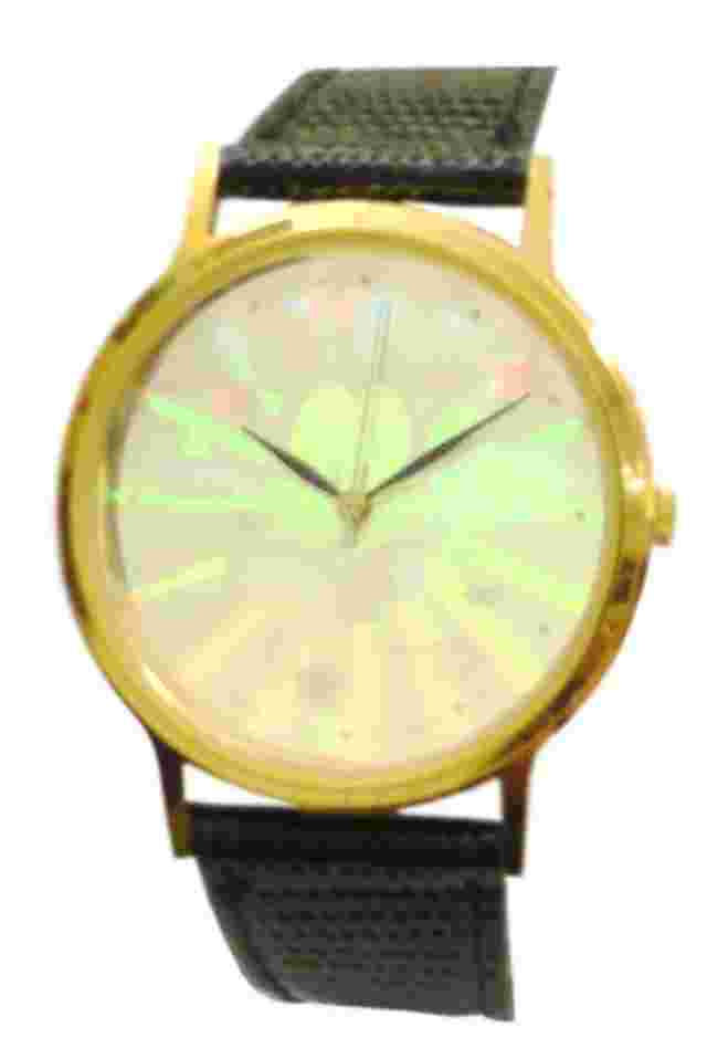 Collectible Lorus Mickey Hologram Dial Watch With Black Leather Band