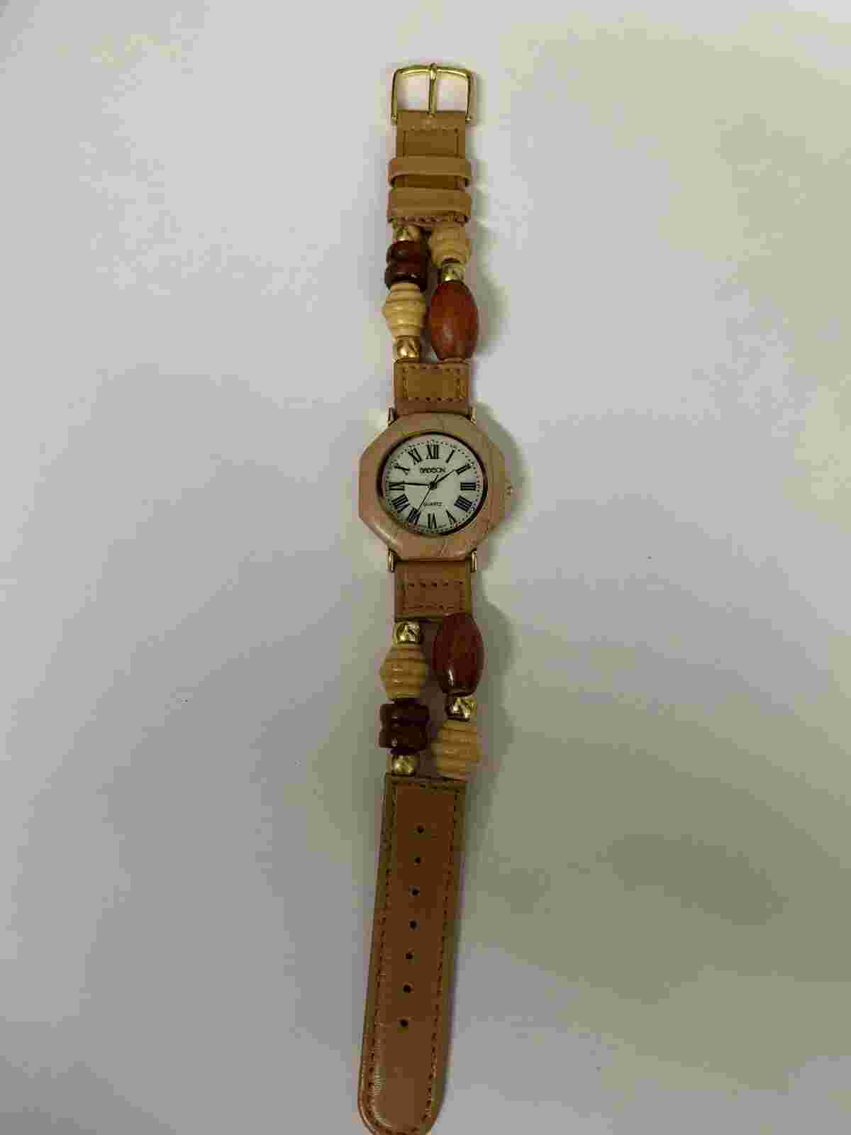 Women’s Sasson Quartz Wooden Watch