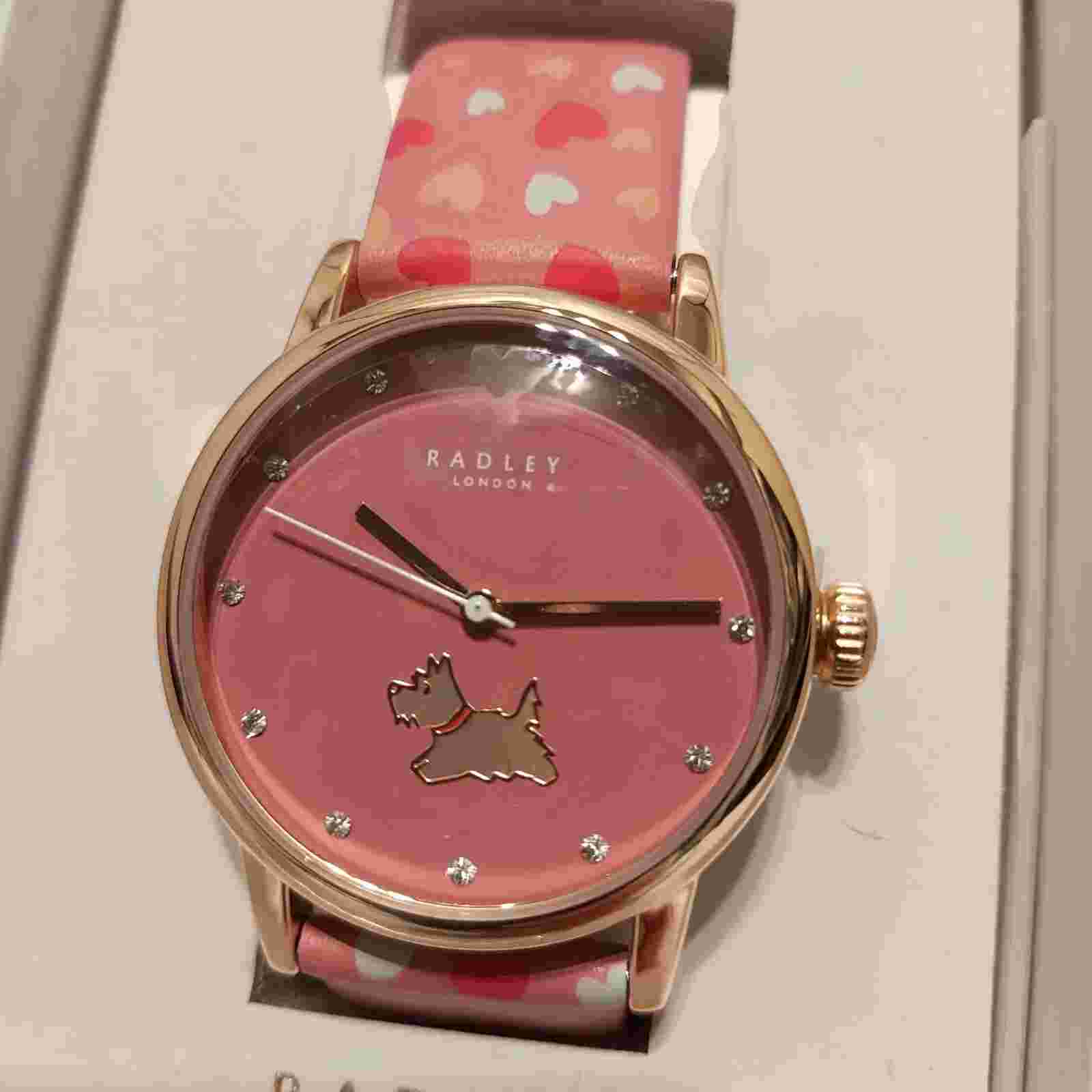 Radley Rose Gold Bezel Pink Heart Strap Ladies Watch