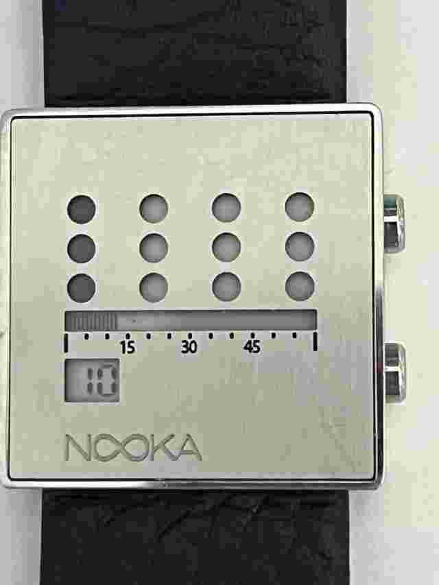 Nooka WristWatch 04 Matthew Waldman Design Linear Square Stainless Modern Museum